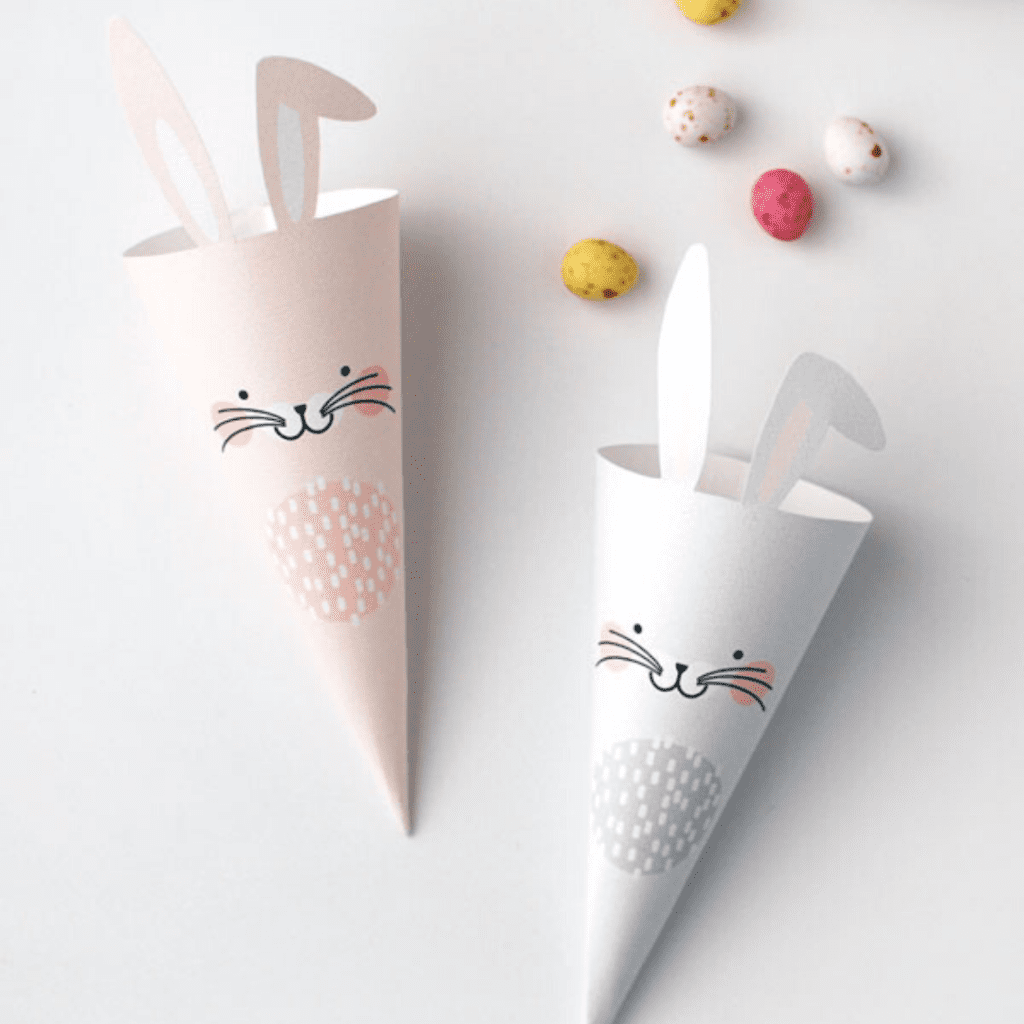 Easter Bunny Treat Cone Craft For Kids