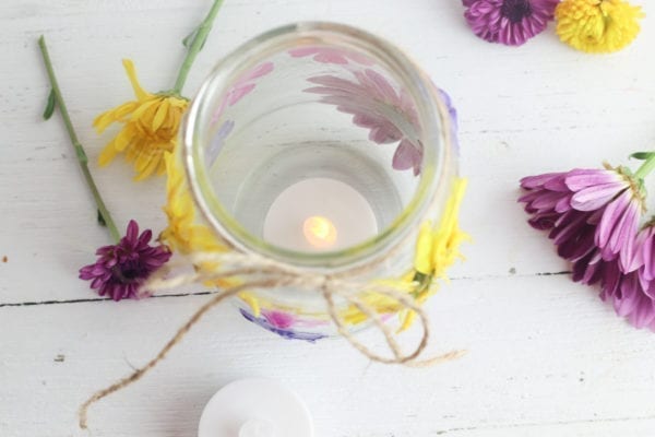 Diy Pressed Flowers Candle Votive Craft For Mothers Day