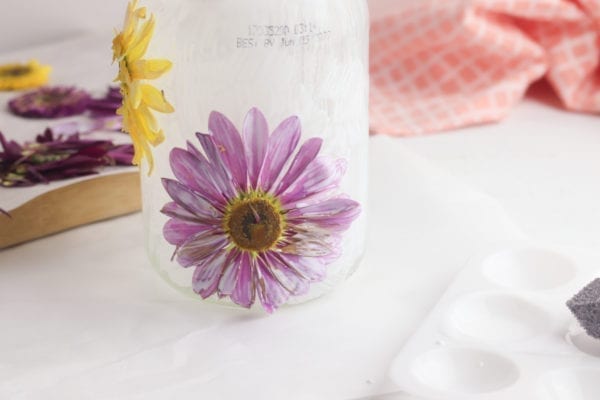 Gluing Flowers On Craft For Mothers Day