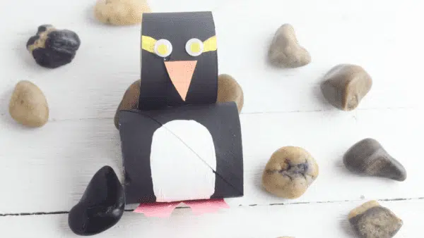 Toilet Paper Roll Yellow-Eyed Penguin Craft for Kids